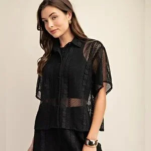 SHEER EMBROIDERED TOP