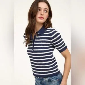 STRIPED POLO SWEATER