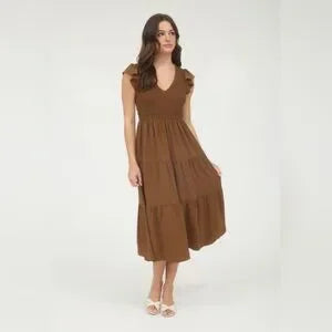 FLUTTER SLEEVE DRESS