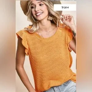 WAFFLE KNIT TOP