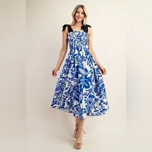 BLUE FLOWER HOUR DRESS