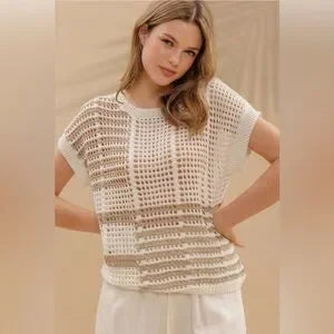 TAN CROCHET TOP