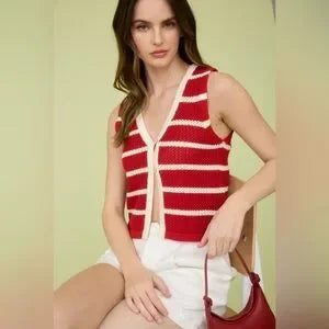 RED STRIPED VEST